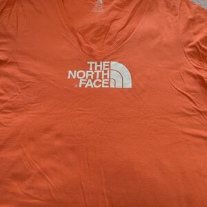 The North Face Orange V-Neck T-Shirt